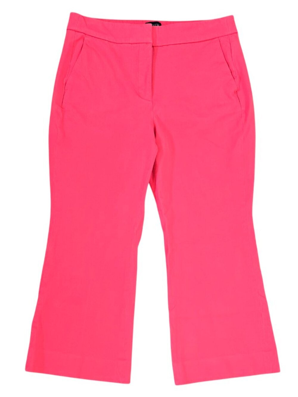 J. Crew Kelsey Pink Cotton Stretch Cropped Flare Pant Barbie BG357, Size 8